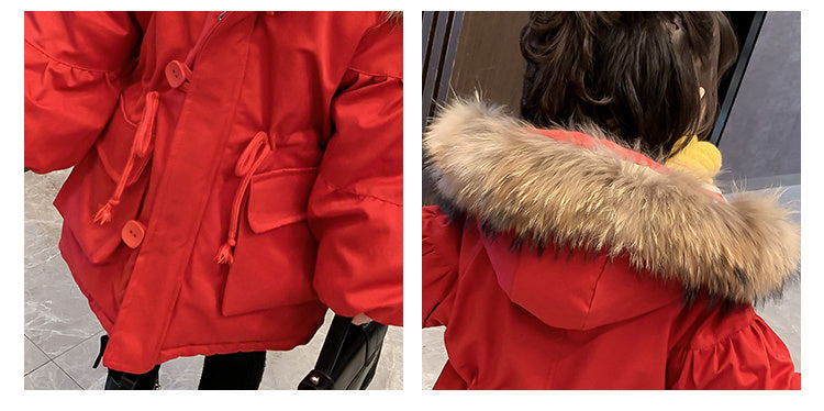 New Style Western-Style Children's Mid-Length Parker Cotton Jacket