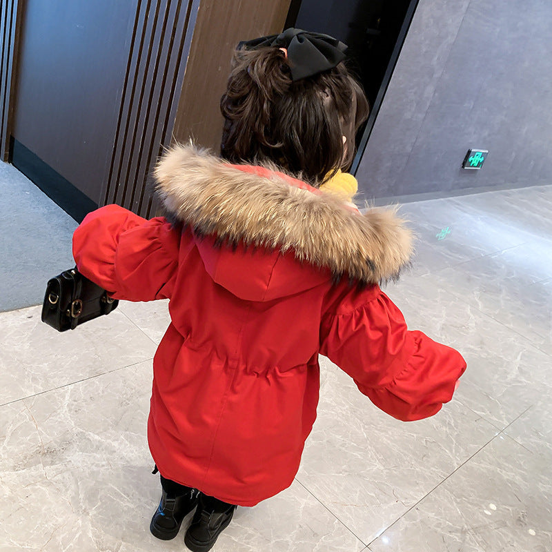 New Style Western-Style Children's Mid-Length Parker Cotton Jacket
