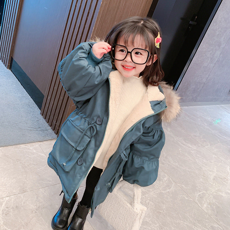 New Style Western-Style Children's Mid-Length Parker Cotton Jacket