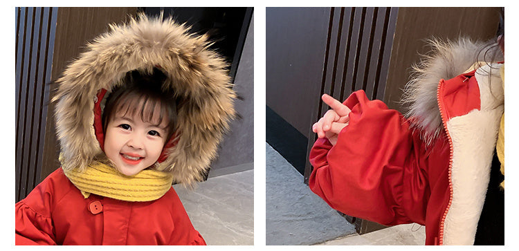 New Style Western-Style Children's Mid-Length Parker Cotton Jacket