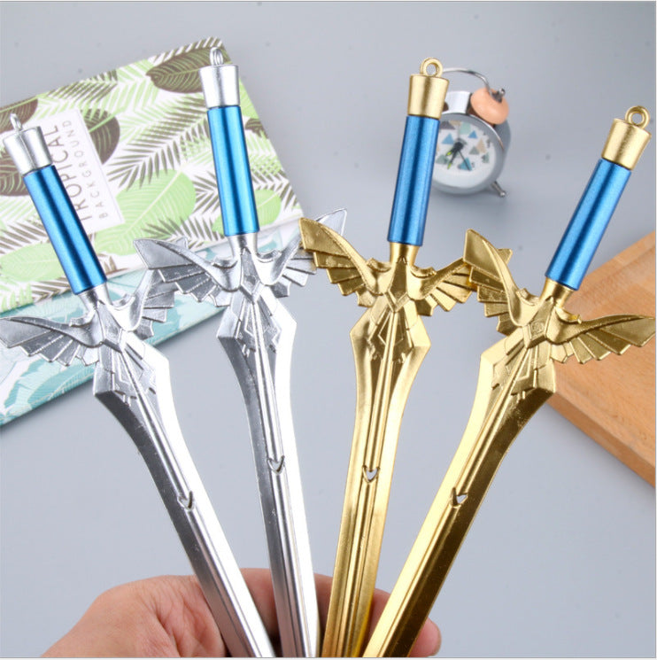 Angel Wing Sword Gel Pen Gold Silver Sword Black Gel Pen