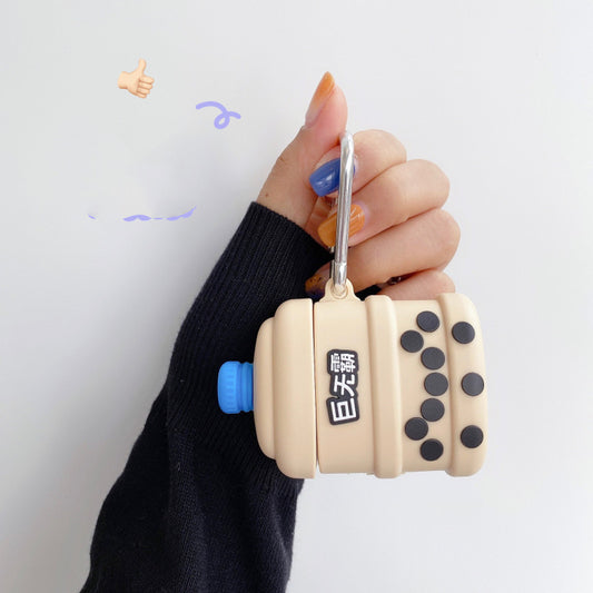 Compatible with Apple, Compatible with Apple , Ins Pearl Milk Tea Suitable For Airpods1 2 Generation Protective Cover Apple Pro3 Earphone Cover Silicone Anti-Falling Cute