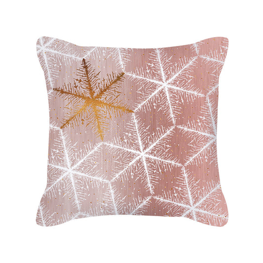 Nordic Style Rose Gold Pink Geometric Square Pillow Cushion Cover