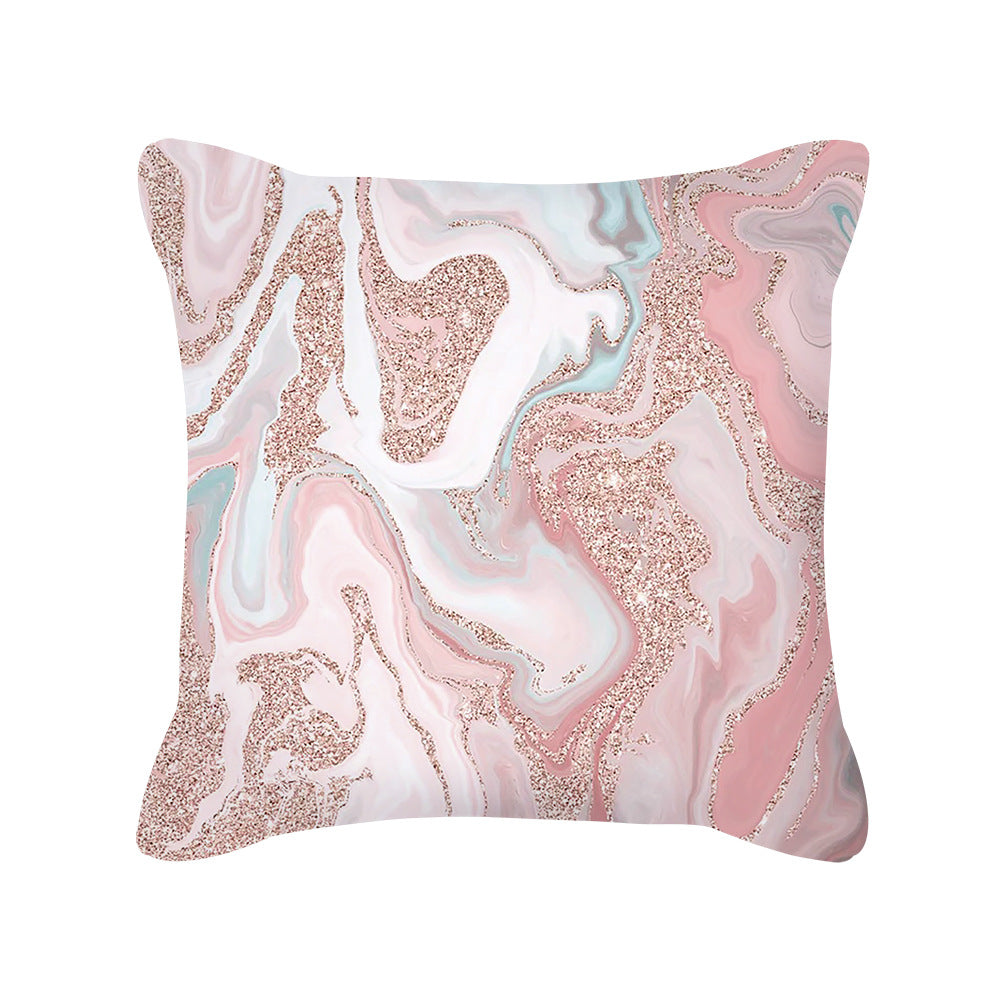 Nordic Style Rose Gold Pink Geometric Square Pillow Cushion Cover
