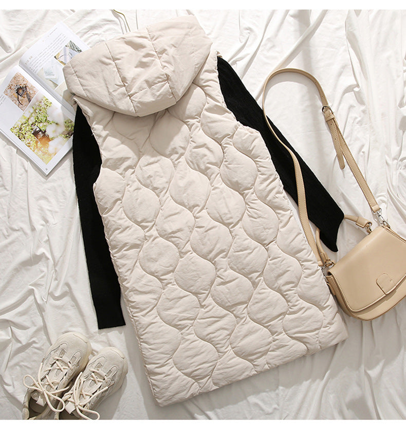 Hooded Plus Size Cotton Vest Womens Sleeveless Vest