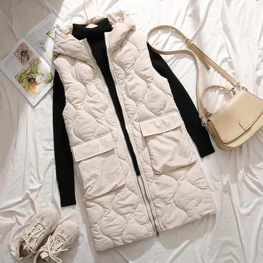 Hooded Plus Size Cotton Vest Womens Sleeveless Vest