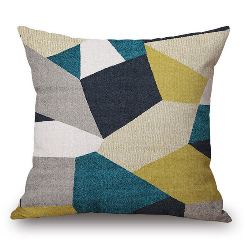 Modern Abstract Art Geometric Pillowcase Color Irregular Diamond Pattern Pillowcase Sofa Linen Pillowcase