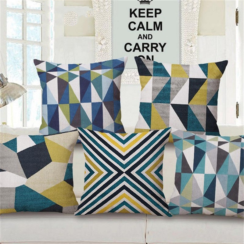 Modern Abstract Art Geometric Pillowcase Color Irregular Diamond Pattern Pillowcase Sofa Linen Pillowcase