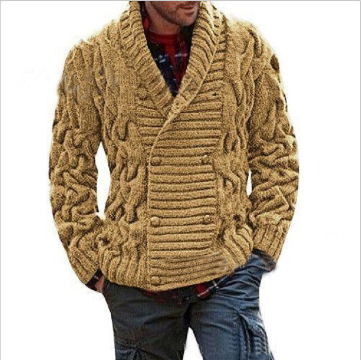Sweater Men's Cardigan Plus Size Knitted Sweater Coat