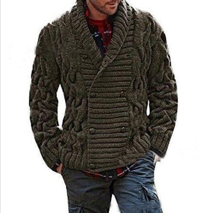 Sweater Men's Cardigan Plus Size Knitted Sweater Coat