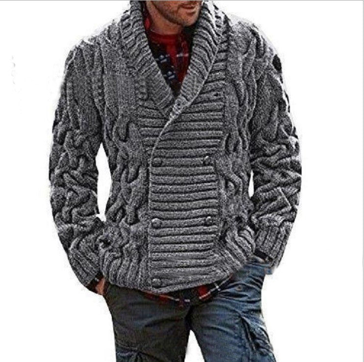 Sweater Men's Cardigan Plus Size Knitted Sweater Coat