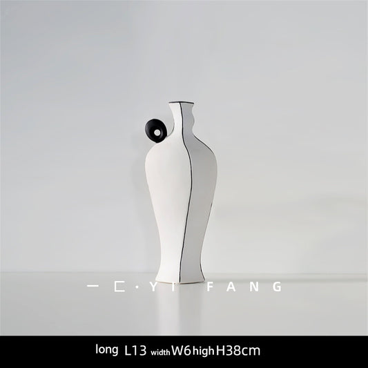 Ins Modern Handmade Ceramic Flower Vase Decoration Hotel Club B&B Soft Decoration Nordic Soft Decoration