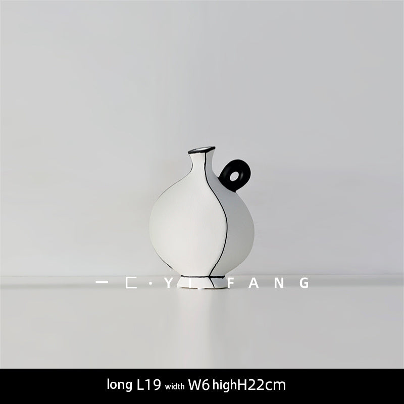 Ins Modern Handmade Ceramic Flower Vase Decoration Hotel Club B&B Soft Decoration Nordic Soft Decoration