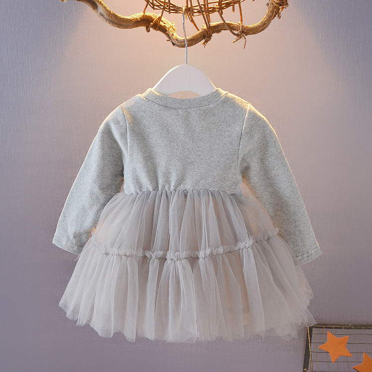 Girls AutumnSuit Denim Jacket Princess Dress Two-Piece Korean Version 0-1-3-4 year Old Baby Girl Autumn Skirt