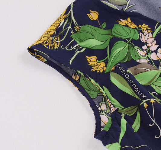 Hot Sale New Product Women'S V-Neck Ruffle Skirt Printed Sleeveless Dress