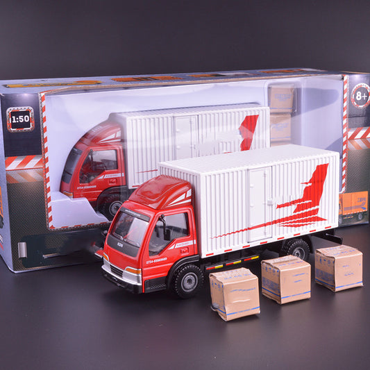 Alloy Simulation Van Truck Model Engineering Transport Vehicle Toy