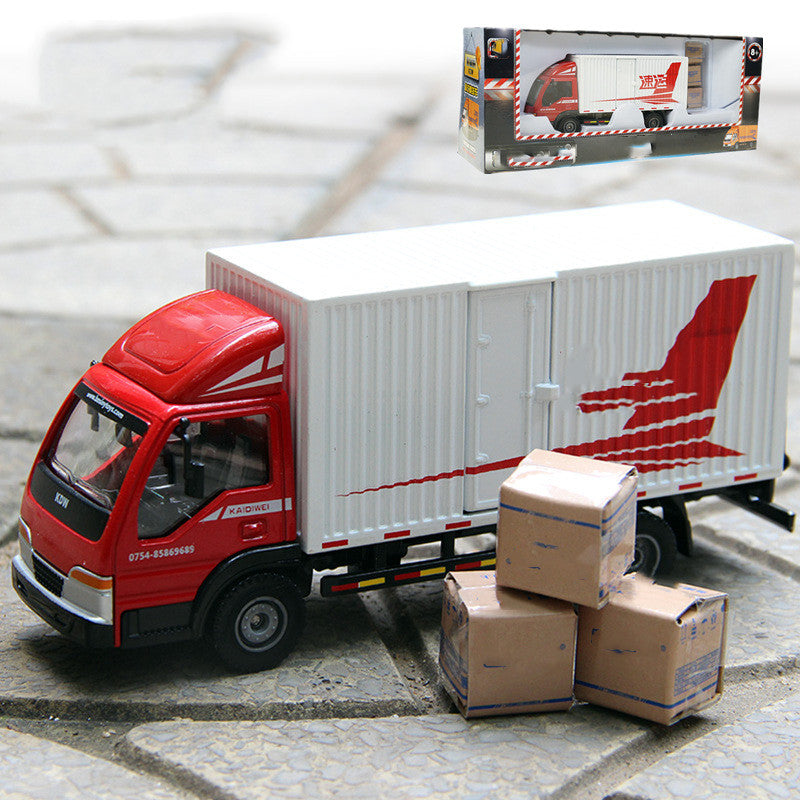 Alloy Simulation Van Truck Model Engineering Transport Vehicle Toy