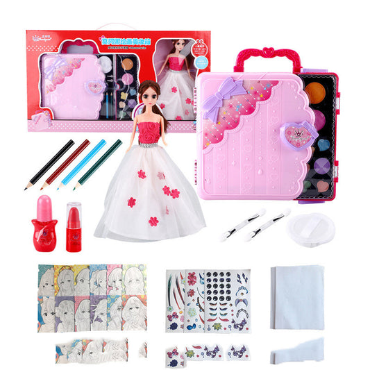 Girl Princess Makeup Box Set Graffiti Painting Board Children's Cosmetics