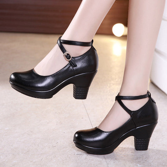 Outdoor Dance Shoes Thick-Heeled High-Heeled Dance Shoes Mid-Heel Square Dance Shoes Model Cheongsam Catwalk Shoes Women - FLIPSTYLEZLLC