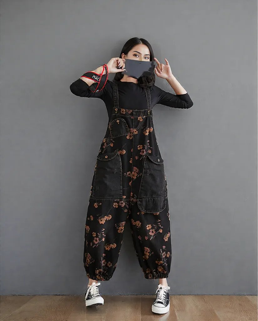 New baggy Plus Size Flower Print pants for women