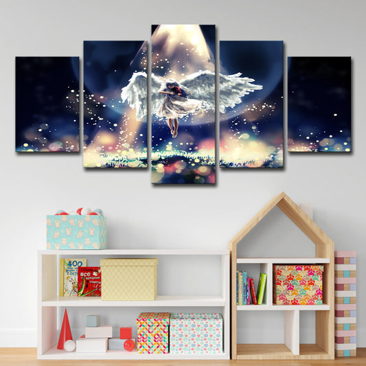 5 Board Wall Art Little Angel Firefly Lullaby Home Decoration Painting