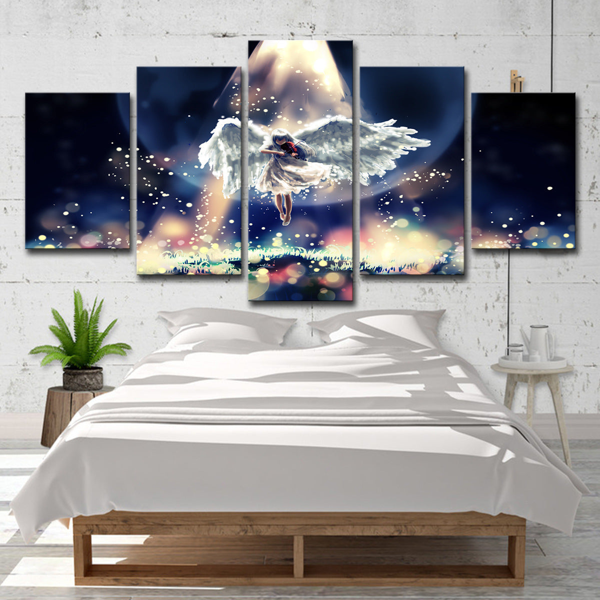 5 Board Wall Art Little Angel Firefly Lullaby Home Decoration Painting