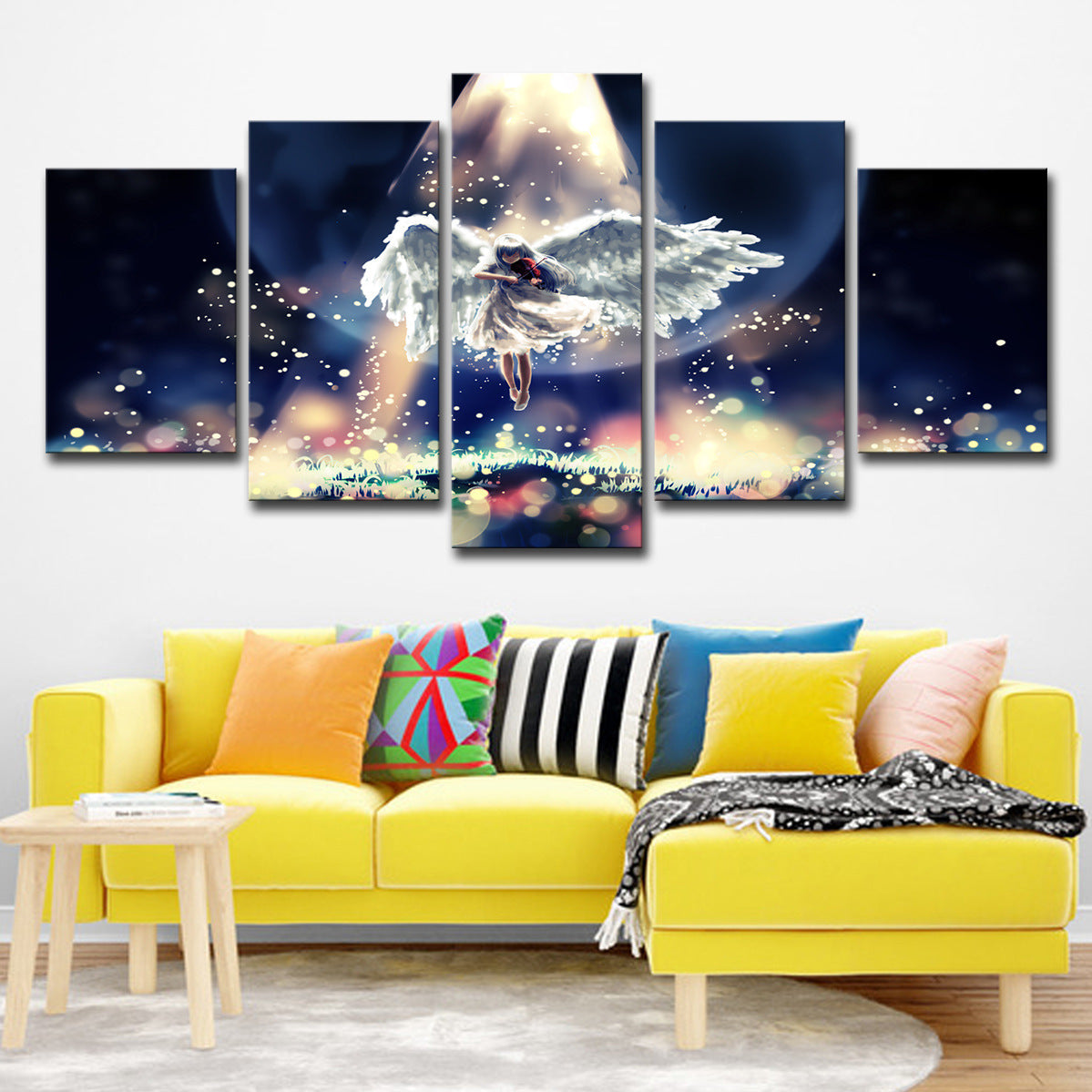 5 Board Wall Art Little Angel Firefly Lullaby Home Decoration Painting