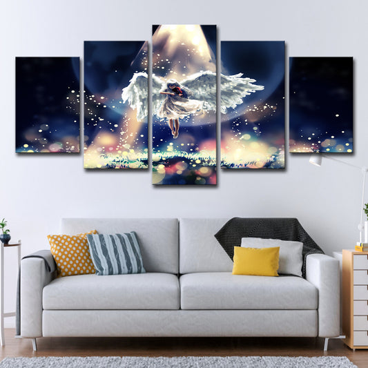 5 Board Wall Art Little Angel Firefly Lullaby Home Decoration Painting