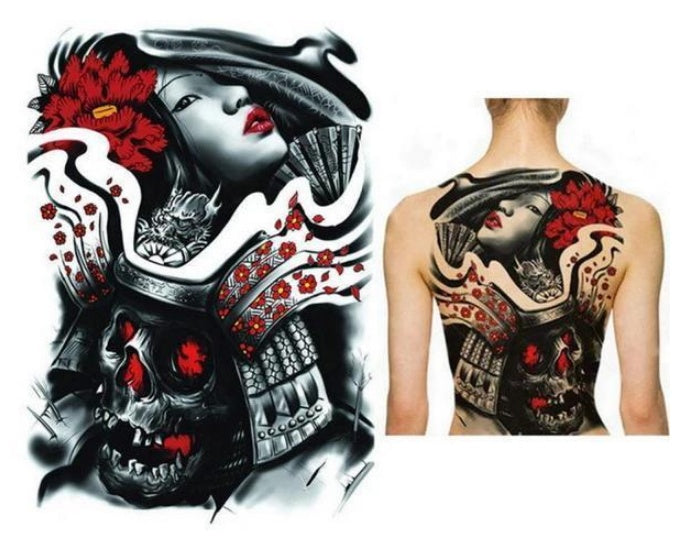 Oversized Full Back Tattoo Stickers Waterproof And Eco-friendly Tattoo Stickers On The Back Can be customized