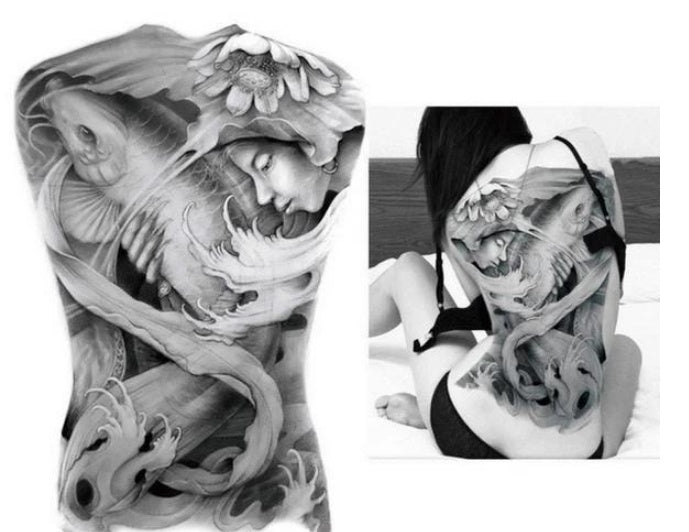 Oversized Full Back Tattoo Stickers Waterproof And Eco-friendly Tattoo Stickers On The Back Can be customized