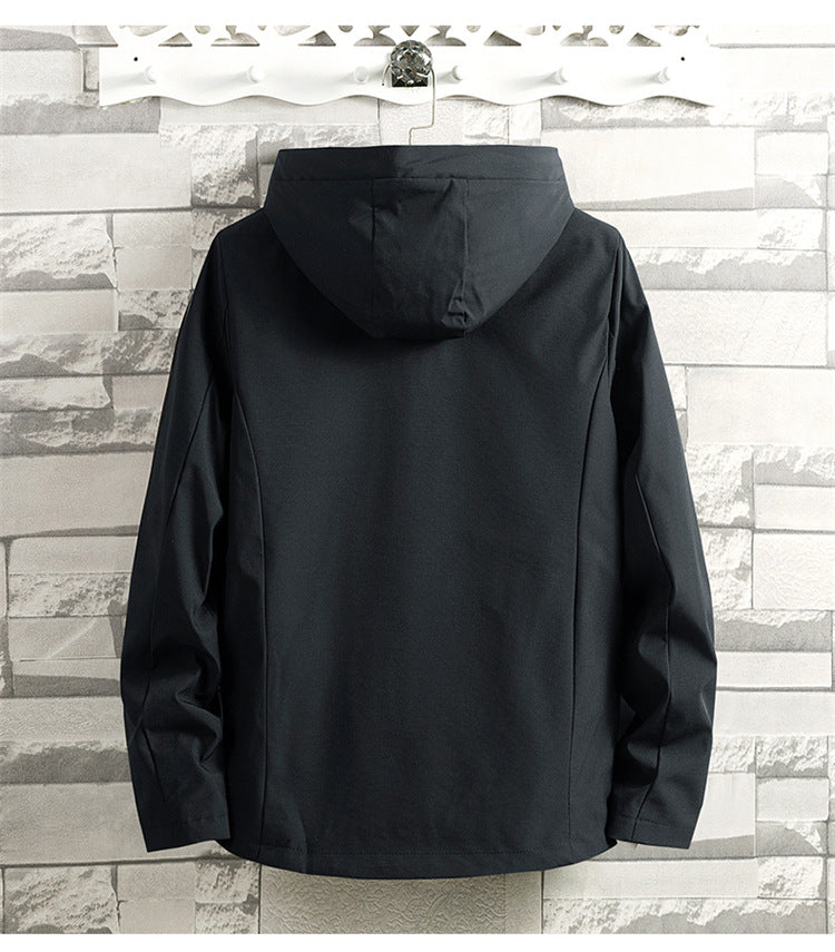 Spring And Autumn Fattening Plus Size Hooded Windbreaker