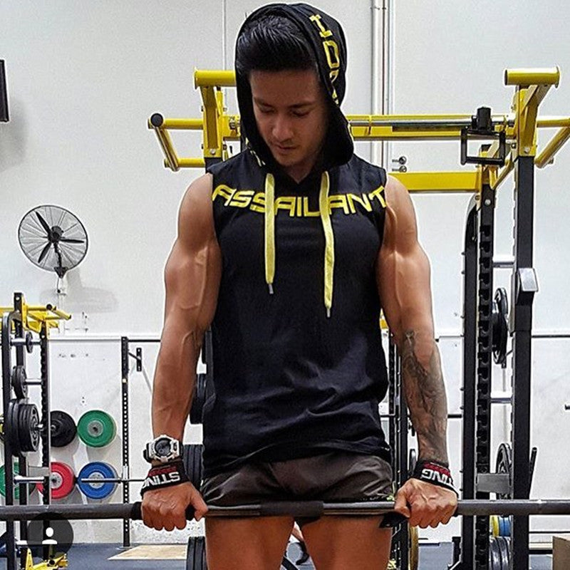 New Product Fitness Men'S Vest Sports Vest Slim Stretch Breathable Sports Sleeveless Vest