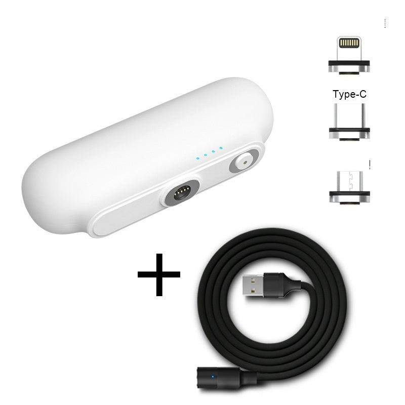 Pocket Portable Magnetic With Plug Capsule Power Bank 2600 Mah Three-In-One Magnetic Mobile Power Customization