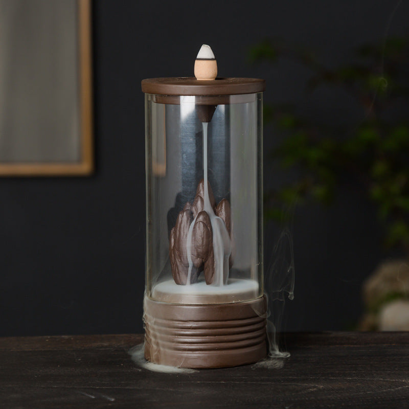 Backflow Incense Burner Glass Shelter From The Wind And Smoke Aromatherapy Burner