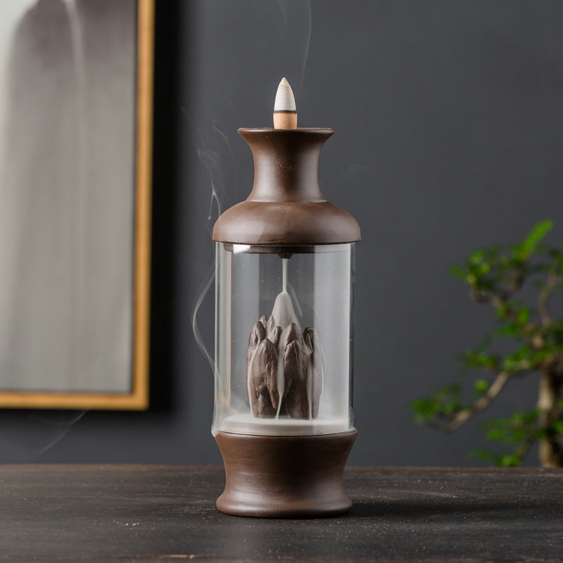 Backflow Incense Burner Glass Shelter From The Wind And Smoke Aromatherapy Burner