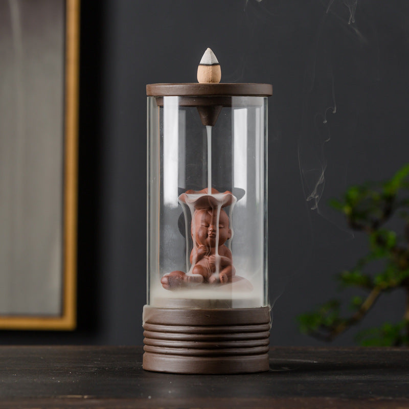 Backflow Incense Burner Glass Shelter From The Wind And Smoke Aromatherapy Burner