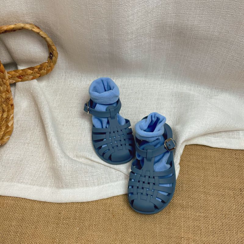 Children's Jelly Sandals Baby Hollow Baotou Roman Shoes