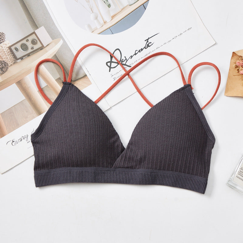 Threaded Hollow Beauty Back Cross Strap Tube Top