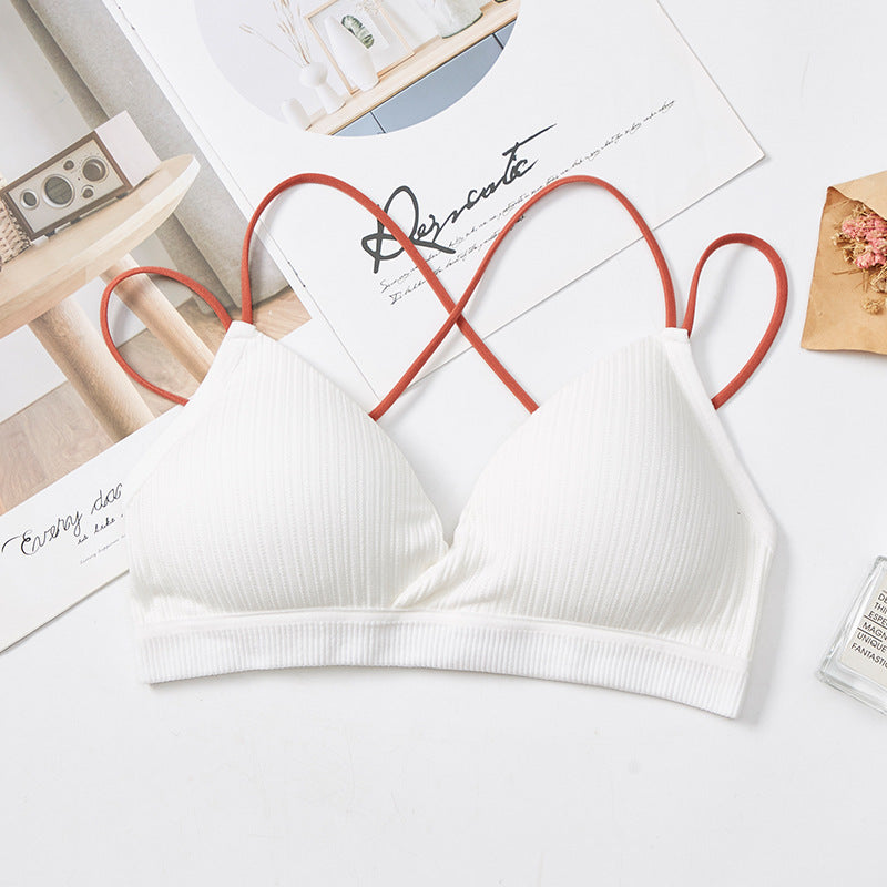 Threaded Hollow Beauty Back Cross Strap Tube Top