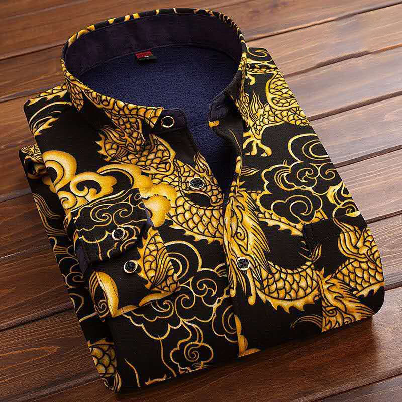 Padded Warm Winter Long-sleeved Lapel Shirt