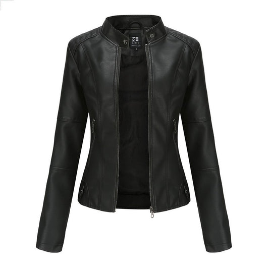 Women'S Leather Dress Slim Jacket Spring Autumn Coat