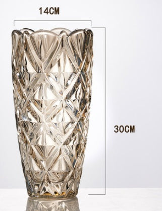 Classical European Golden Crystal Glass Vase Creative Glass Flower