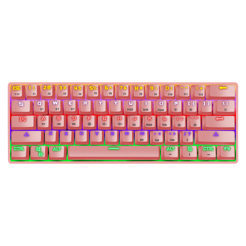 Crack K28 Wireless Bluetooth Mechanical Keyboard Gaming Office Computer Mobile Phone Tablet Notebook Rgb Wired Keyboard