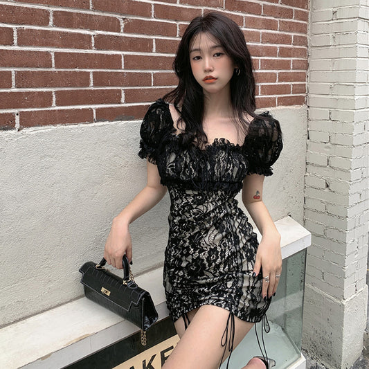 Plus Size Lacy Sweetheart Neckline Dress