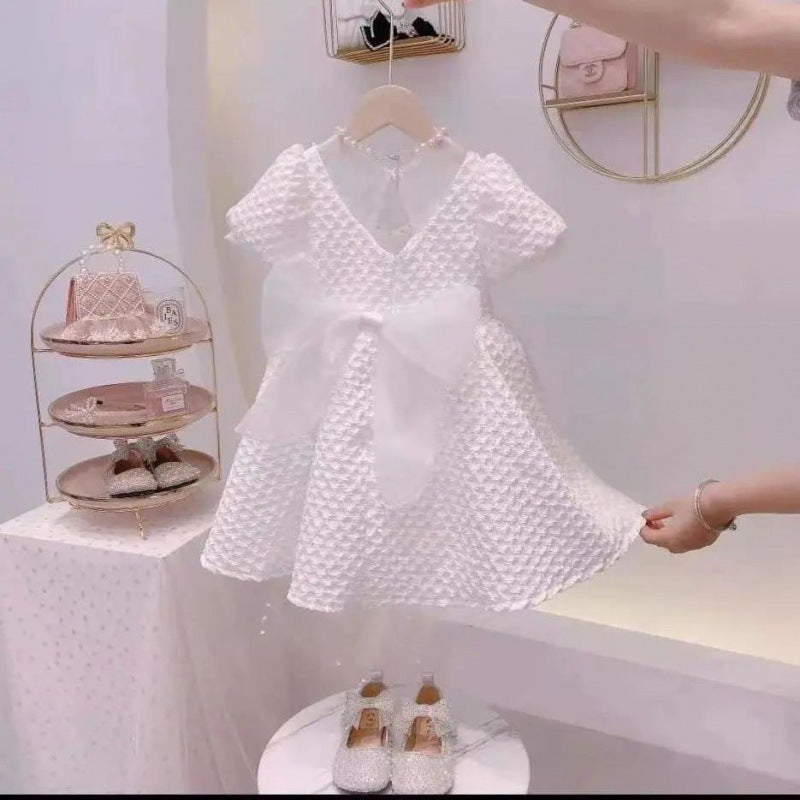 Summer Girl Dress Korean Version Of The New Children'S Princess Dress Western-Style Birthday Dress Short-Sleeved Skirt