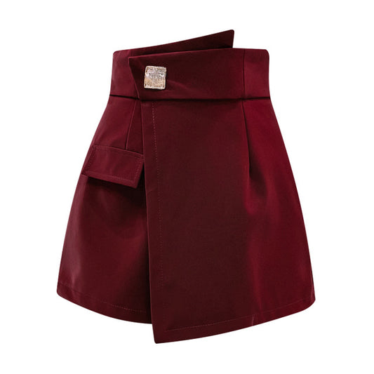 S-XL Skirt Shorts Plus Size High Waist Irregular Wide Skirt