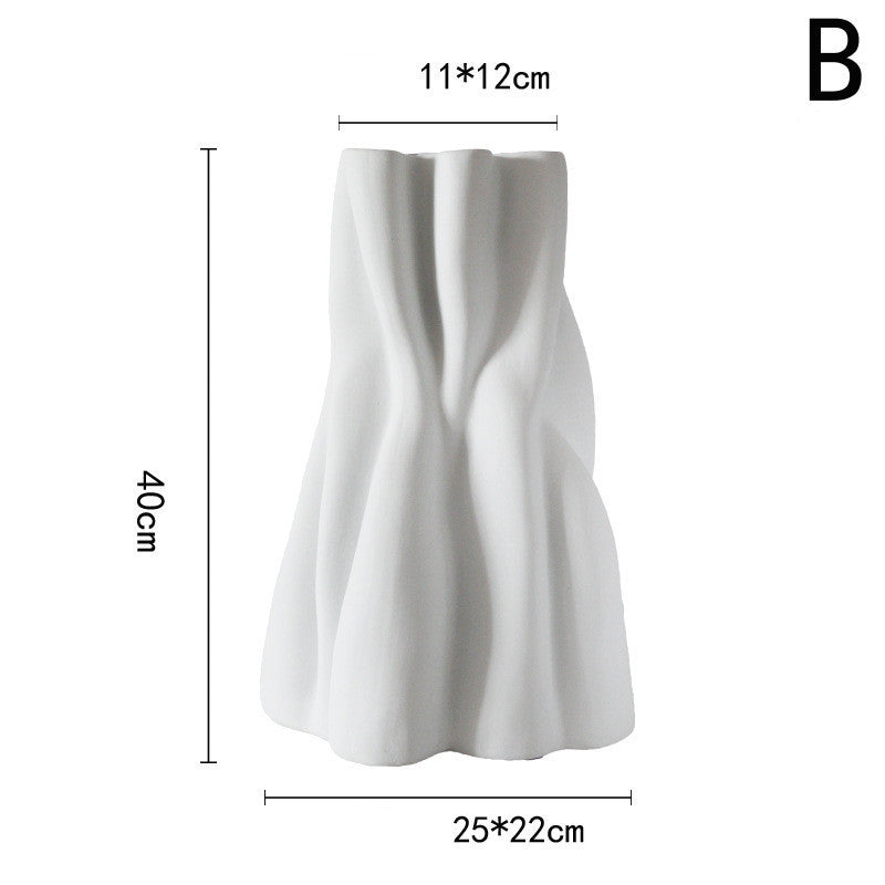 Model Room Living Room Entrance White Ceramic Biscuit Large Vase