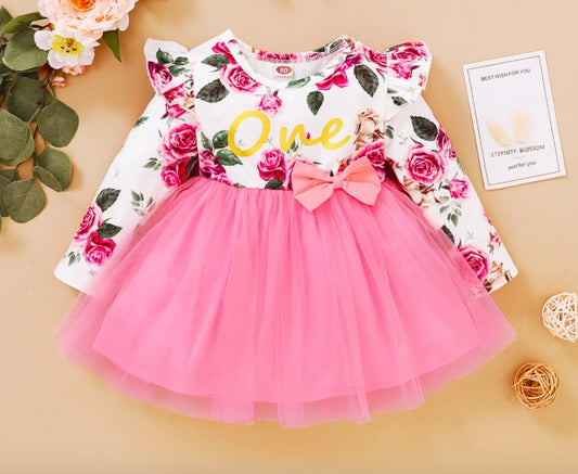 Toddler Baby Girls Dress Floral Ruffle Sleeve Girl Clothes