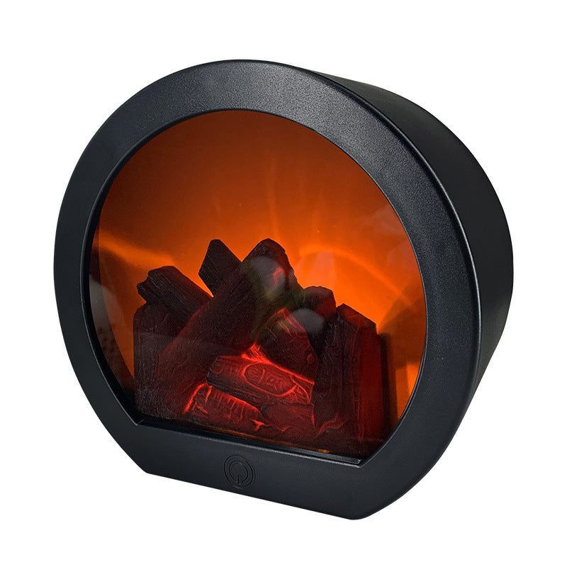 Simulation Fireplace Firewood Lanterns Lamp Desktop Ornaments Dynamic Vision 3D Flame Touch Home Decoration Light