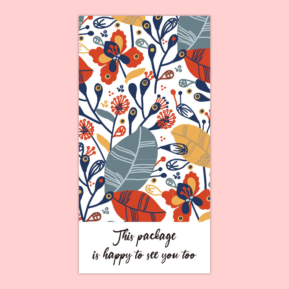 Green Leaf Rectangular Sticker Gift Box